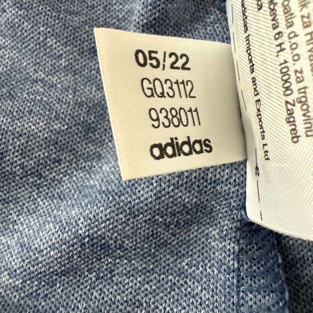 Adidas Polo Shirt Mens Large Gray blue Collared Prime Green Performance (886) - Picture 10 of 12